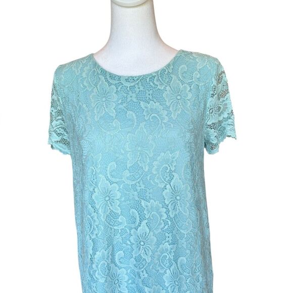 Juicy Couture Lace Shift Dress Blue Lined Womens Size Medium - Picture 6 of 11